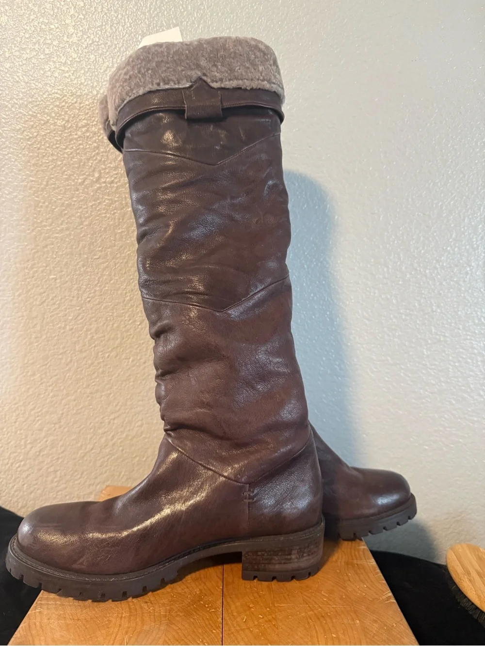 Vero Cuoio Dark Brown Over-the-Knee Leather Boots nb